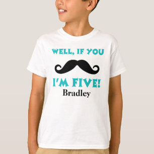 5. Geburtstags-Schnurrbart personalisiert T-Shirt