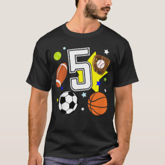 5. Geburtstags-Sport-Geburtstags-Thema 5-jähriger  T-Shirt