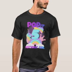 5. Geburtstags Unicorn Fidget Pop It Birthday Girl T-Shirt