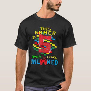 5. Geburtstags-Videospiel unverschlossen Stufe 5 J T-Shirt