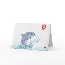 5. Geburtstagsdolphin mit Rotem Ballon
