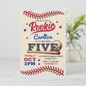 5. Geburtstagseinladung im Baseball Einladung (Stehend Vorderseite)