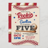 5. Geburtstagseinladung im Baseball Einladung (Vorne/Hinten)