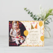 5. Geburtstagsfeier mit Foto Begleitkarte (Stehend Vorderseite)