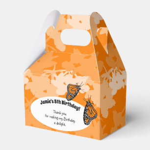 5. Geburtstagsfeier Orange Monarchfalter Geschenkschachtel