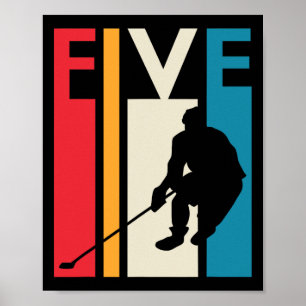 5. Geburtstagsgeschenk Fünf Vintage Hockey Geburts Poster