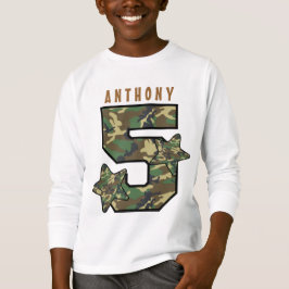 5. Geburtstagsjunge Camouflage und Sterne Individu T-Shirt