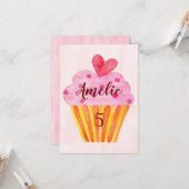 5. Geburtstagskarte - Kuchen Aquarell Karte (Vorderseite/Rückseite Beispiel)