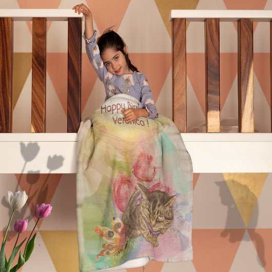 5. Geburtstagskatze Fleecedecke