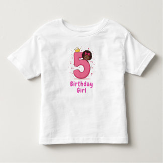 5. Geburtstagskleidung Rosa Nr. Kronen Curry Hair Kleinkind T-shirt