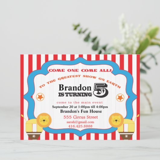 5. Geburtstagskreis Einladung (Stehend Vorderseite)