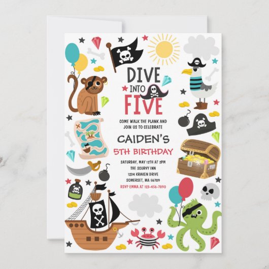 5. Geburtstagsparty Einladung (Vorderseite)