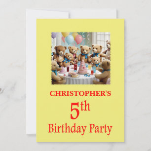5. Geburtstagsparty Einladung Teddy Bears Party