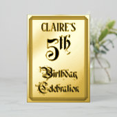 5. Geburtstagsparty — Elegantes Script + Individue Folieneinladung (Stehend vorne)