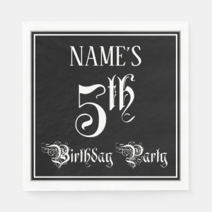 5. Geburtstagsparty - Extravagantes Script + Indiv Serviette