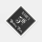 5. Geburtstagsparty - Extravagantes Script + Indiv Serviette (Ecke)