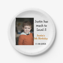 5. Geburtstagsspiel mit dem Namen des Fotos Pappteller