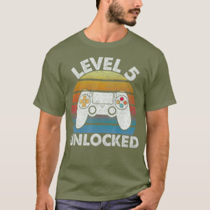 5. Geburtstagsstufe 5 Unverriegeltes Retro-Gaming T-Shirt
