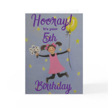 5. GeburtstagStandard, 5" x 7" Faltkarte