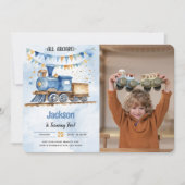 5. Geburtstagszug Party Foto Einladung (Vorderseite)