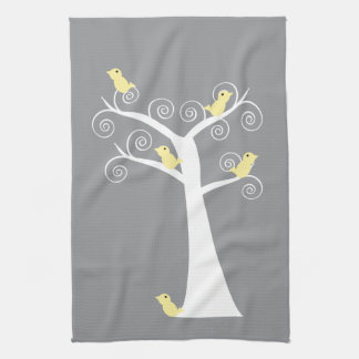 5 Gelbe Vögel Tree Küchentuch