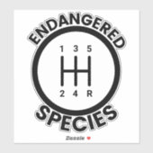 5 Geschwindigkeit gefährdete Arten Aufkleber (Blatt)