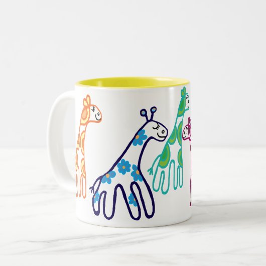 5 Giraffen Zweifarbige Tasse (Vorderseite Links)