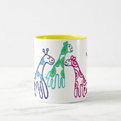 5 Giraffen Zweifarbige Tasse (Mittel)