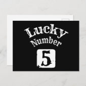 5 - Glückszahl 5 Glück Postkarte (Vorne/Hinten)