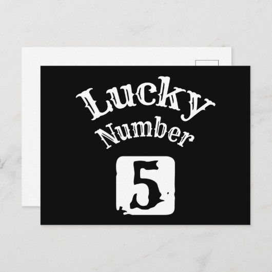 5 - Glückszahl 5 Glück Postkarte (Vorne/Hinten)