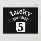 5 - Glückszahl 5 Glück Postkarte (Vorderseite)