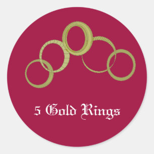 5 Gold Rings - Aufkleber für Feiertage