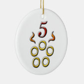 5 goldene Ringe Keramikornament (Rechts)