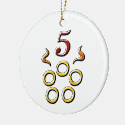 5 goldene Ringe Keramikornament (Links)