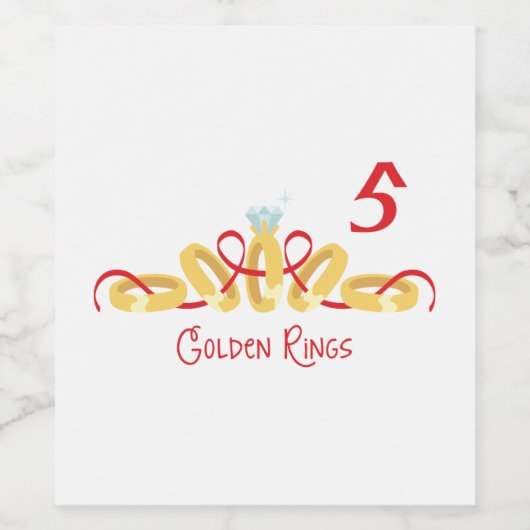 5 Goldene Ringe Weinetikett (Einzelnes Label)