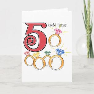 5 Goldrings Feiertagskarte
