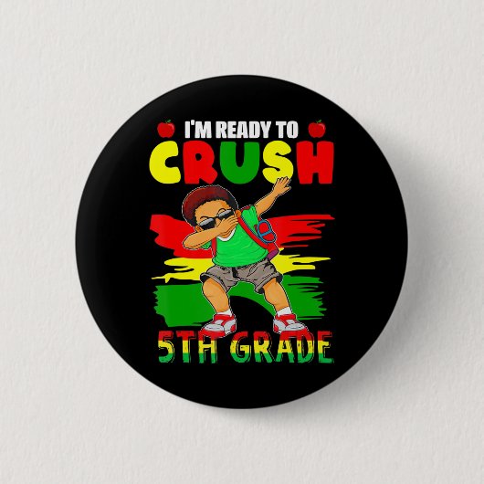 5. Grade Dabbing Black African Boys Back to Schoo Button (Vorderseite)