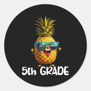 5. Grade Peace Out 5. Grade Funny Graduat Runder Aufkleber