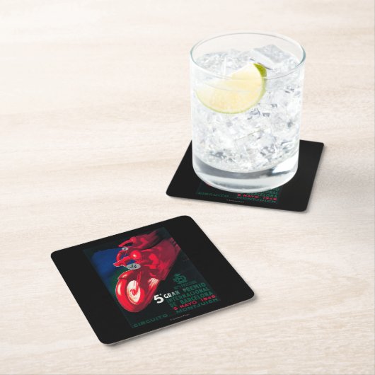 5 Gran Premio Internat'l Motorrad-Plakat Rechteckiger Pappuntersetzer (Vor Ort)