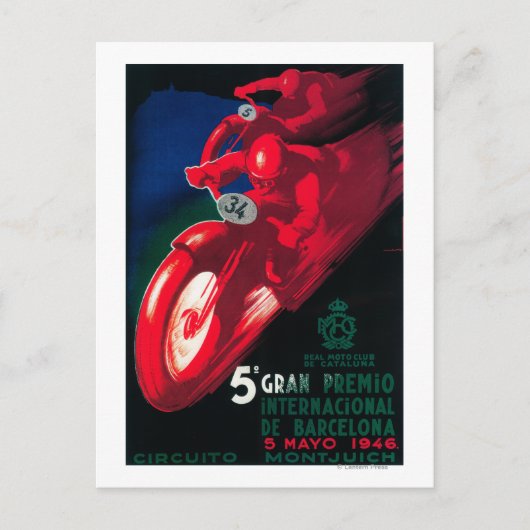5 Gran Premio Internat'l Motorrad-Poster Postkarte (Vorderseite)