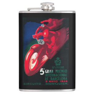 5 Gran Premio Internat'l Motorradposter Flachmann