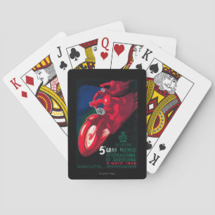 5 Gran Premio Internat'l Motorradposter Spielkarten