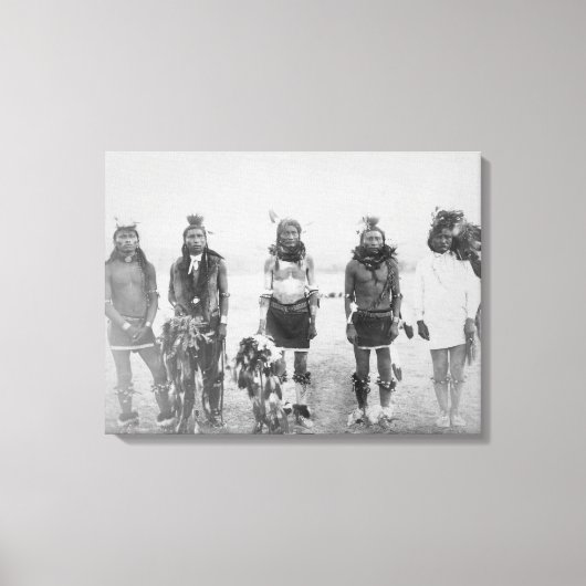 5 Grass Dance Indian Warriors Fotografie Leinwanddruck (Vorderseite)