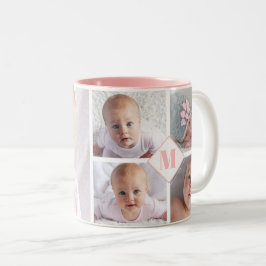 5 Großkinder Foto Mit Monogramm Personalisiert Zweifarbige Tasse