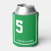 5 Grün mit weißem Sattelleder Dosenkühler (Kanne Vorderseite)