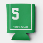 5 Grün mit weißem Sattelleder Dosenkühler (Rückseite)