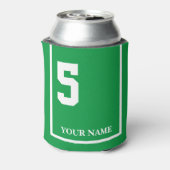 5 Grün mit weißem Sattelleder Dosenkühler (Kanne Rückseite)