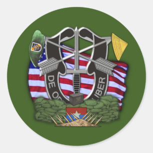5. Gruppe der Sondereinheiten Green Berets Vietnam Runder Aufkleber