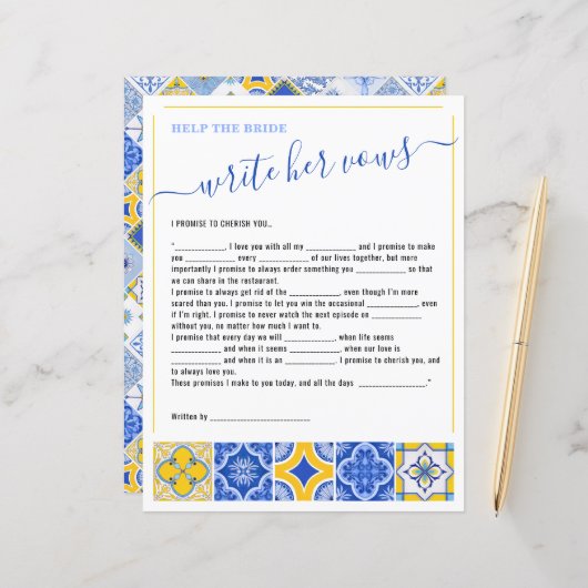 5 Helfen Sie der Braut, ihr Brautparty zu schreibe (Vorderseite/Rückseite Beispiel)