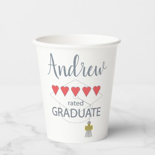 5 Herz-Kreislauf-Abitur Pappbecher (Vorderseite)